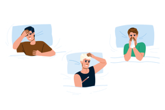 fatigue sick man bed vector Product Image 1