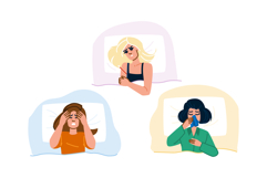 recovery sick woman bed vector Product Image 1