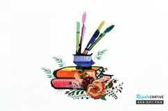 Watercolor Retro Floral Book PNG Clipart Product Image 1