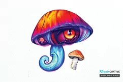 Watercolor Mushroom Eye PNG Clipart Product Image 1