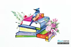 Watercolor Retro Floral Book PNG Clipart Product Image 1