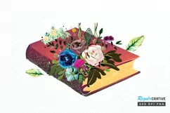 Watercolor Retro Floral Book PNG Clipart Product Image 1