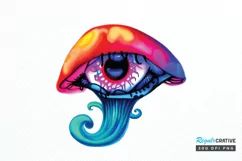 Watercolor Mushroom Eye PNG Clipart Product Image 1