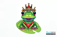 Watercolor The Prince Frog PNG Clipart Product Image 1
