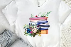 Watercolor Retro Floral Book PNG Clipart Product Image 2