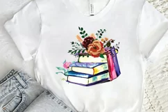 Watercolor Retro Floral Book PNG Clipart Product Image 2