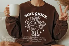 Im A Side Chick SVG PNG - Funny Thanksgiving Cowboy Turkey Product Image 1