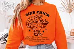 Im A Side Chick SVG PNG - Funny Thanksgiving Cowboy Turkey Product Image 2
