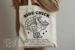 Im A Side Chick SVG PNG - Funny Thanksgiving Cowboy Turkey Product Image 3
