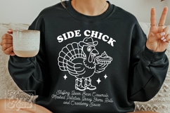 Im A Side Chick SVG PNG - Funny Thanksgiving Cowboy Turkey Product Image 4