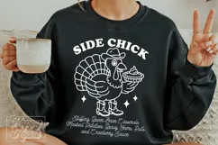 Im A Side Chick SVG PNG - Funny Thanksgiving Cowboy Turkey Product Image 4