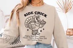 Im A Side Chick SVG PNG - Funny Thanksgiving Cowboy Turkey Product Image 5