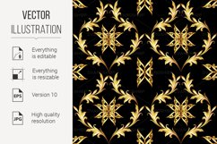 Golden floral pattern on black Product Image 1