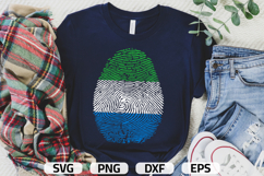 Sierra Leone SVG | Sierra Leone Flag Fingerprint | SVG PNG Product Image 1