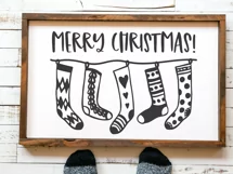 Merry Christmas SVG | Christmas Stocking SVG | Ornament SVG Product Image 2