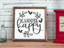 Choose Happy SVG | Inspirational SVG | Door Hanger SVG Product Image 2