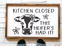 Cow Face SVG | Farmhouse Cow SVG | Kitchen Sign Cut File Product Image 2