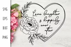 Farmhouse Family Sign SVG - Love Laughter Happily Ever After Product Image 2