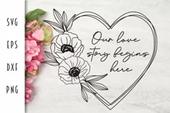 Wedding, Family or Love Sign SVG - Our Story Begins Here Product Image 2