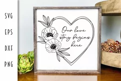 Wedding, Family or Love Sign SVG - Our Story Begins Here Product Image 1