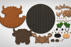Highland Cow SVG Welcome Sign | Layered Laser Cut File Product Image 2