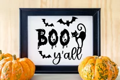 Boo you all svg| Halloween cat svg| Halloween round sign svg Product Image 2