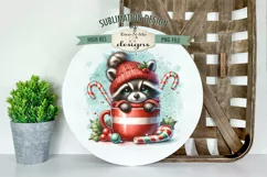 Raccoons in Mugs Sublimation Designs | Christmas PNG Product Image 4
