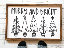 Merry and Bright SVG | Christmas Trees SVG | Cricut SVG File Product Image 2