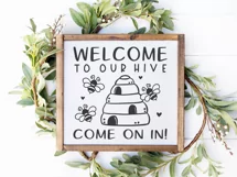 Bee SVG | Welcome to our Hive SVG | Bumble Bee SVG Product Image 2