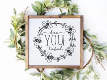Bee SVG | Beautiful SVG | Wreath SVG | Bee you-tiful SVG Product Image 3
