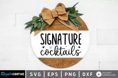 Signature cocktails SVG, Wedding Sign SVG Design Product Image 1