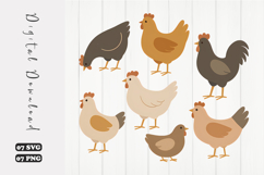 Farmhouse Chicken SVG Rustic Hen Clipart Product Image 1