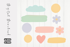 Pastel Brush Stroke SVG Minimalist Flower Heart Circle Product Image 1