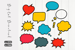 Comic Speech Bubble SVG Pop Art Clipart PNG Product Image 1