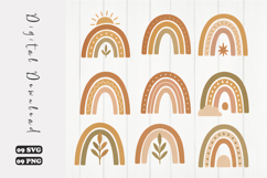 Boho Rainbow SVG Minimal Neutral Clipart Product Image 1