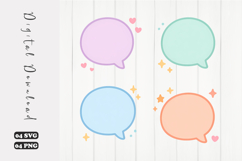 Pastel Speech Bubble SVG Cute Clipart Product Image 1