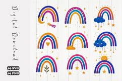 Rainbow SVG Cute Celestial Clipart Set Product Image 1