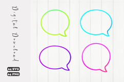 Neon Speech Bubble SVG Outline Clipart Product Image 1