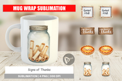 Mug Wrap Watercolor Signs of Thanks Product Image 1