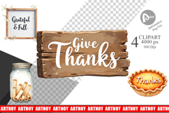 Clipart Watercolor Signs of Thanks Product Image 1