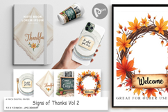Digital Paper Watercolor Signs of Thanks Product Image 1