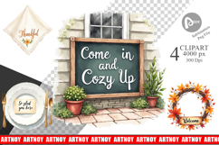 Clipart Watercolor Signs of Thanks Product Image 1