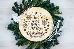 We wish you a merry Christmas | Round Christmas Ornament SVG Product Image 2