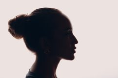 Silhouette profile portrait of a beautiful young woman Product Image 1