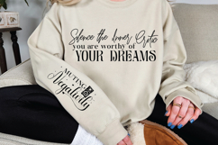 Silence the Inner Critic You Are Worthy Sleeve SVG Design Product Image 2