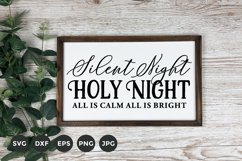 Silent Night Holy Night | Christmas Sign Svg Product Image 1