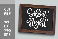 Silent Night, Hand Lettered, Cut File Product Image 1
