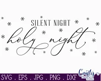 Silent Night Christian Christmas Farmhouse Svg Product Image 2