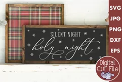 Silent Night Christian Christmas Farmhouse Svg Product Image 1