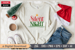 Silent Night SVG | Christmas SVG | Holiday SVG | Xmas SVG Product Image 1